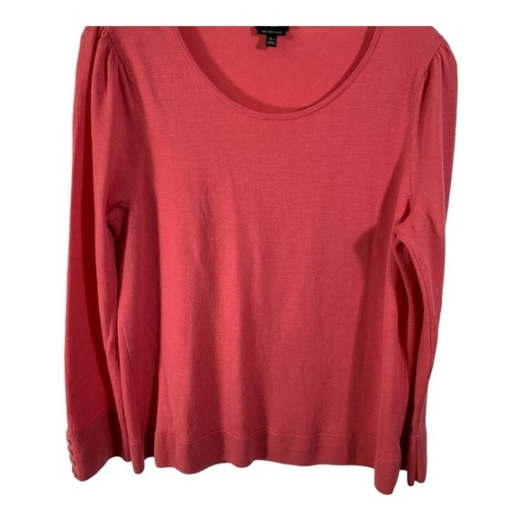 Talbots Women's Petite Pure Merino Wool Peach Long Sleeve with pearls S XLP - Picture 1 of 13